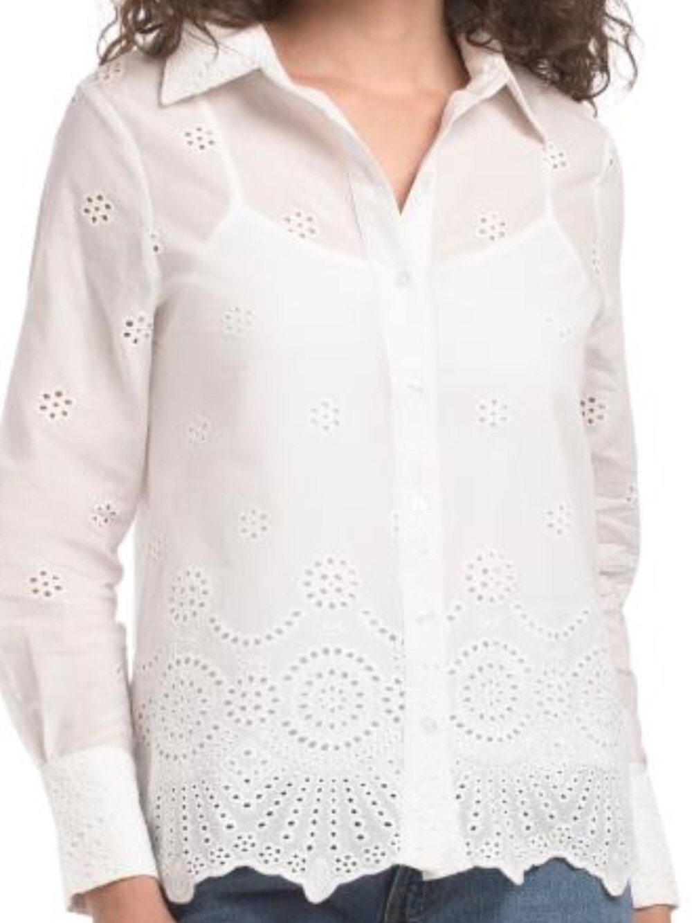 2 Piece NANETTE LEPORE Floral Eyelet Embroidered Blouse + Camisole NWT